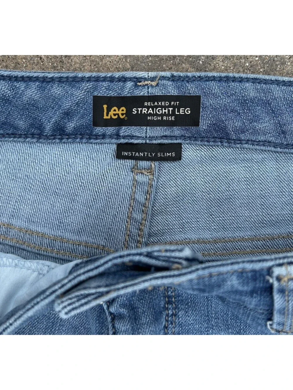 Lee Relaxed Fit Straight Leg Jean High Rise Instantly Slims Stretch Size 33Wx30L